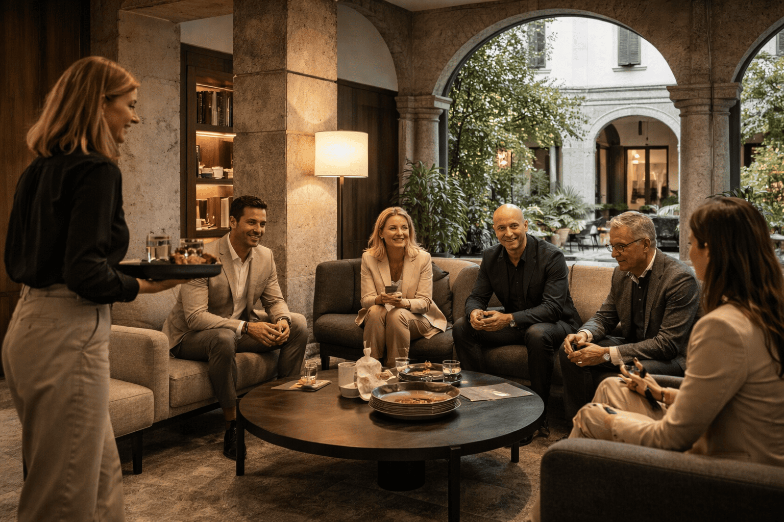 Guest reception area at the NHB Brera office