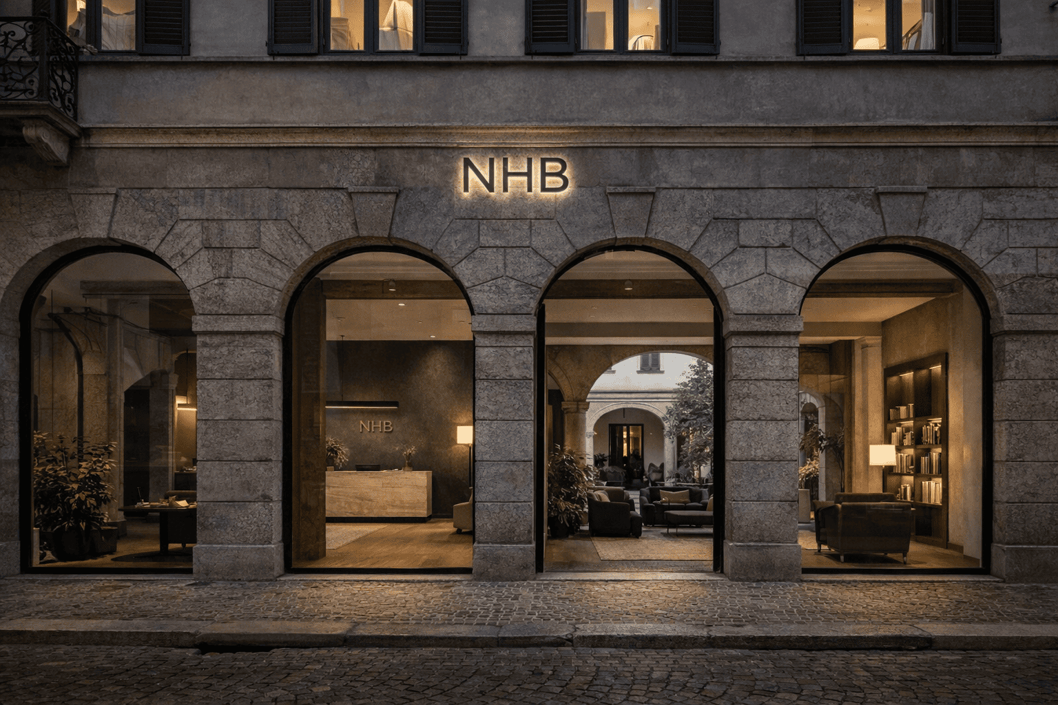 Exterior view of the NHB Brera office in Milan